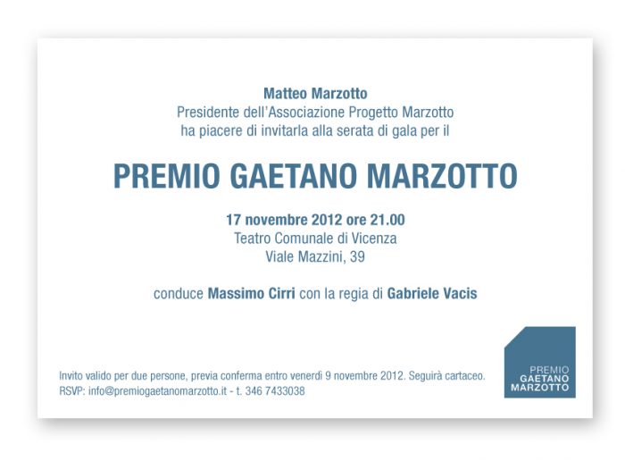 invito premio gaetano marzotto 17 novembre 2012