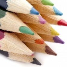 Closeup of colouring pencils